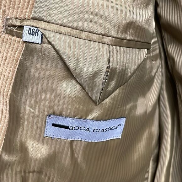 Boca Classics Men’s Light Brown Cordoroy Suit Jacket, Size 46R - Picture 5 of 8